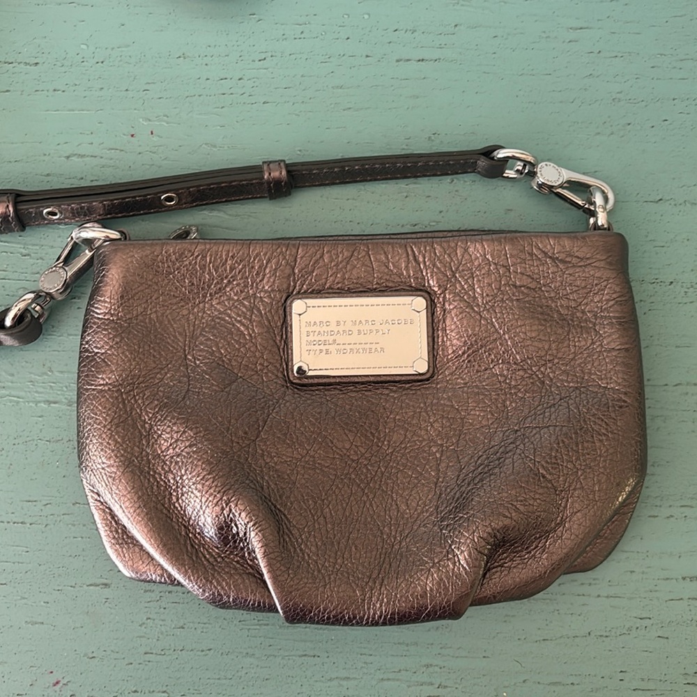 Marc By Marc Jacobs Gunmetal Crossbody Bag with Silver Hardware